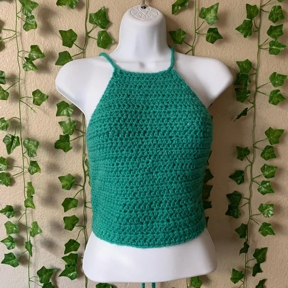 Handmade Crochet Halter Top - Picture 1 of 4
